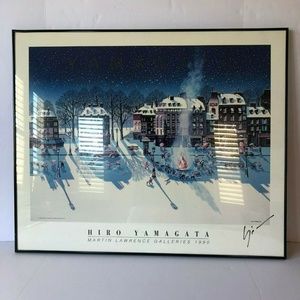 Hiro Yamagata Snowfire Framed Signed Lithograph